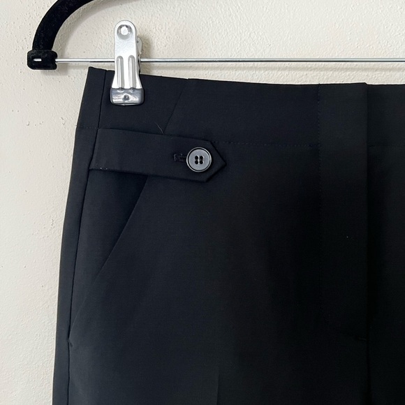 THEORY Jarrett Pants Wool Blend Stretch Black Tapered Leg Button Tab Waist Sz 2 - Picture 5 of 7